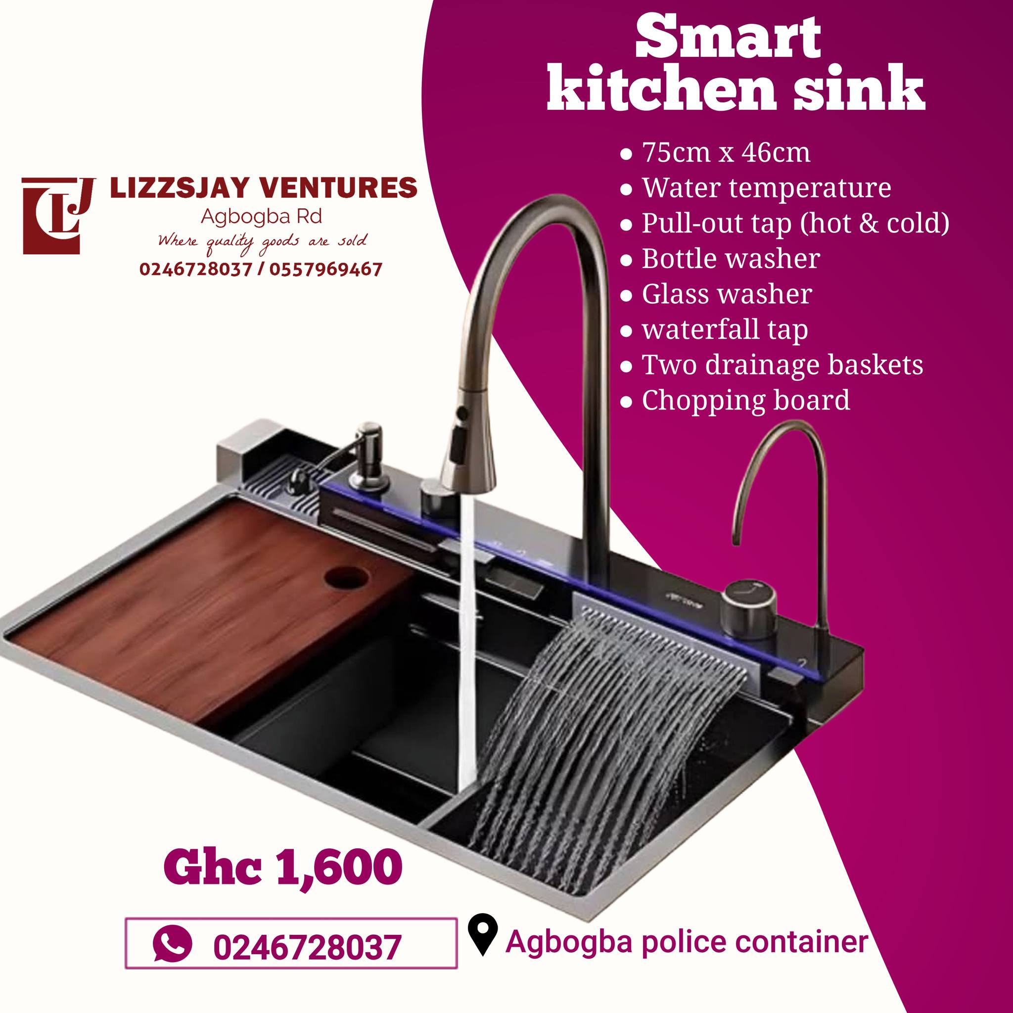 Lizzsjay Ventures Facebook ad: Smart Kitchen sink