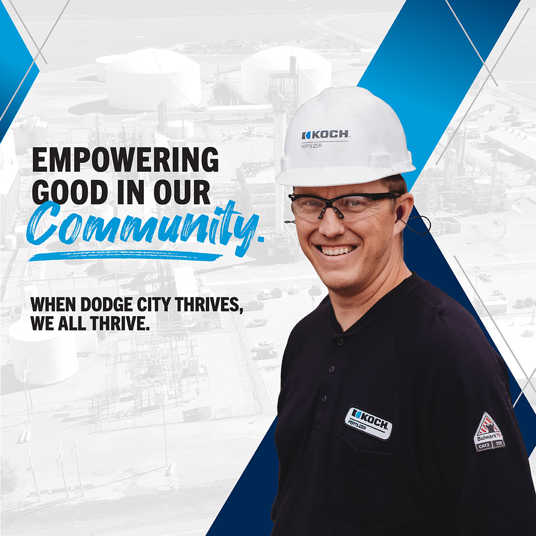 Koch Fertilizer Dodge City Facebook ad: Empowering Good in our Community.