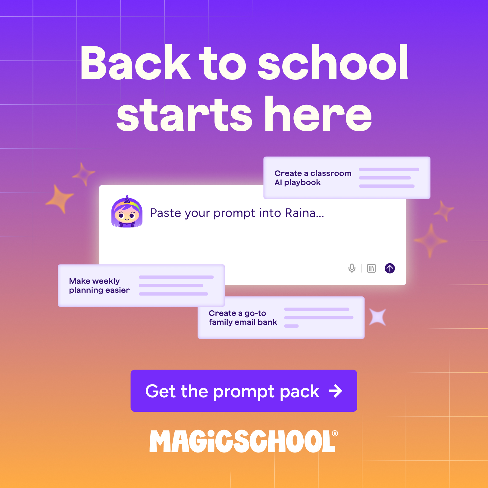 MagicSchool.ai Facebook ad: Get the free prompt pack
