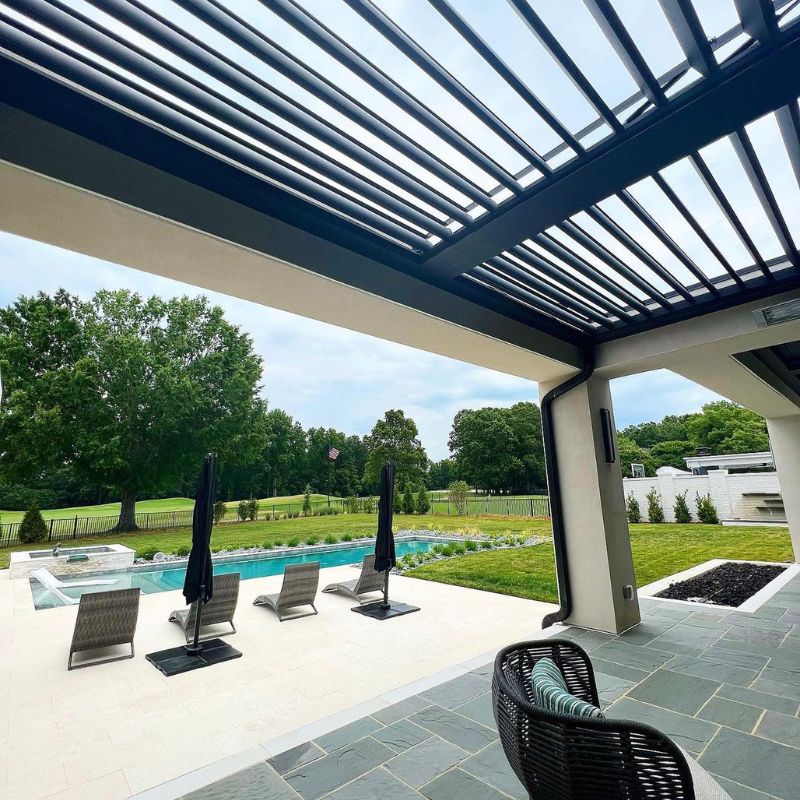 Solstice Shade Solutions, LLC Facebook ad: Reclaim your outdoor space with motorized louvered pergolas…