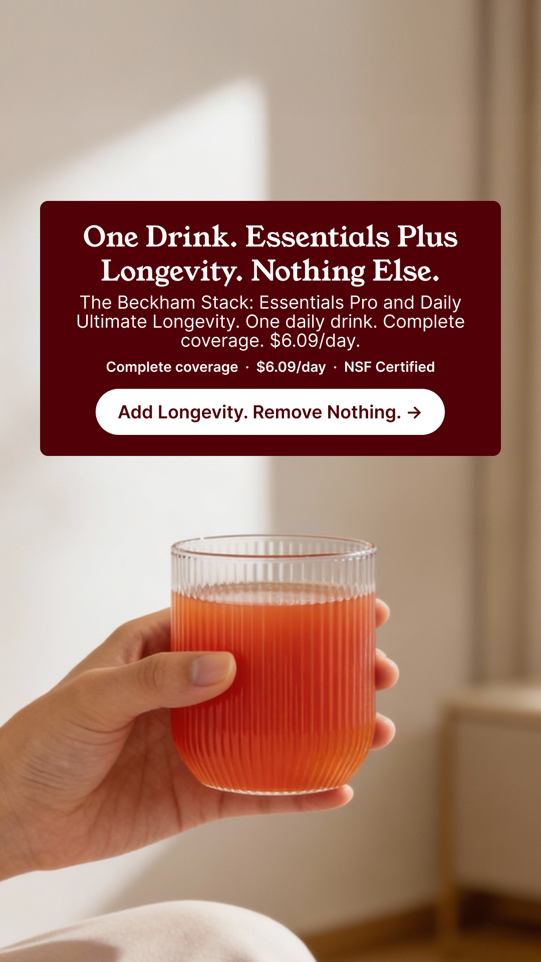 IM8 Facebook ad: Your Longevity Routine May Be Aging You Faster.