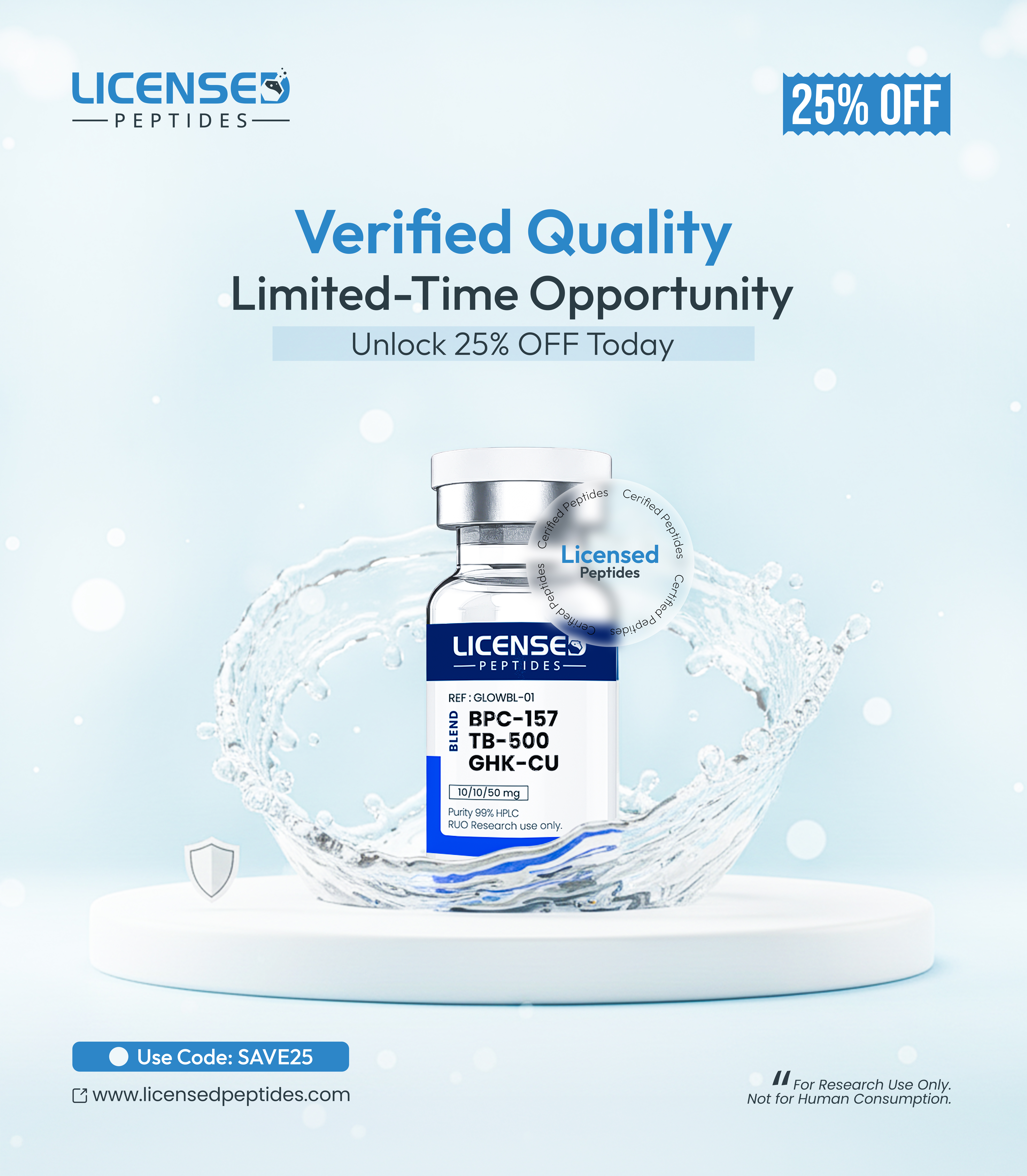 LicensedPeptides Facebook ad