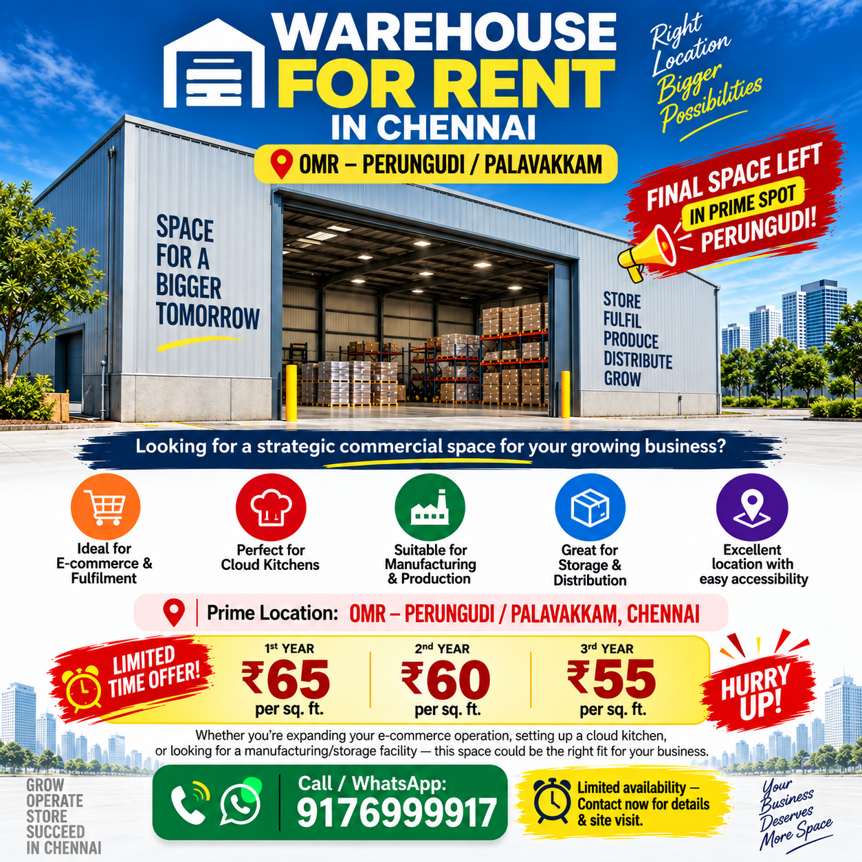 BackYard Shop Facebook ad: WAREHOUSE FOR RENT, OMR, PERNGUDI