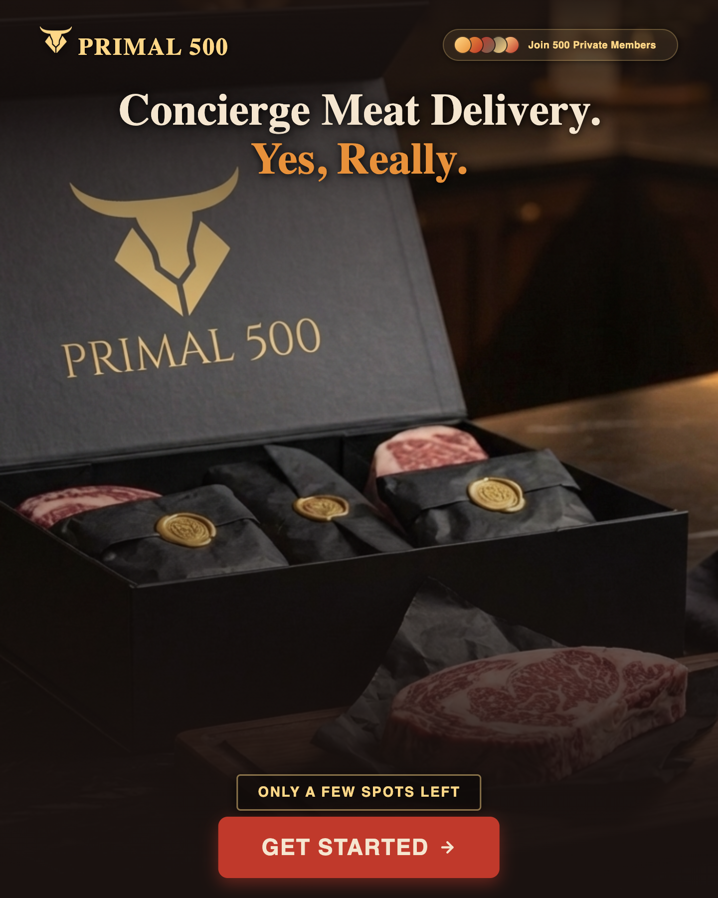 Primal 500 Facebook ad: Concierge Meat Delivery. Yes, Really.