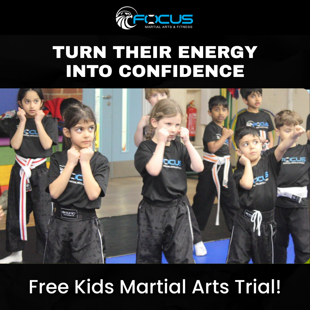Focus Martial Arts & Fitness Facebook ad: Let Your Child Try Martial Arts For Free!