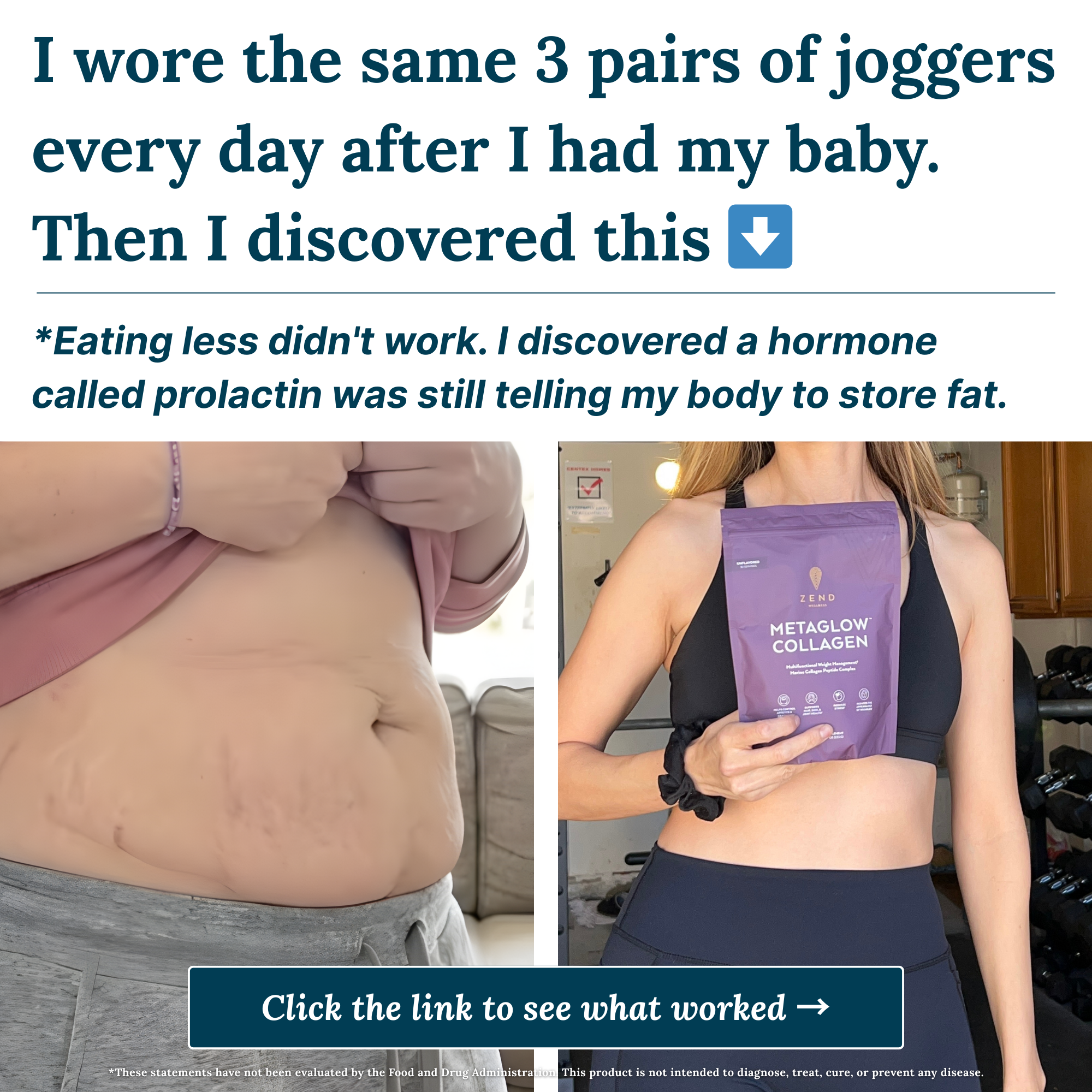 Zend Wellness Facebook ad: Don't worry, the baby weight will just go…