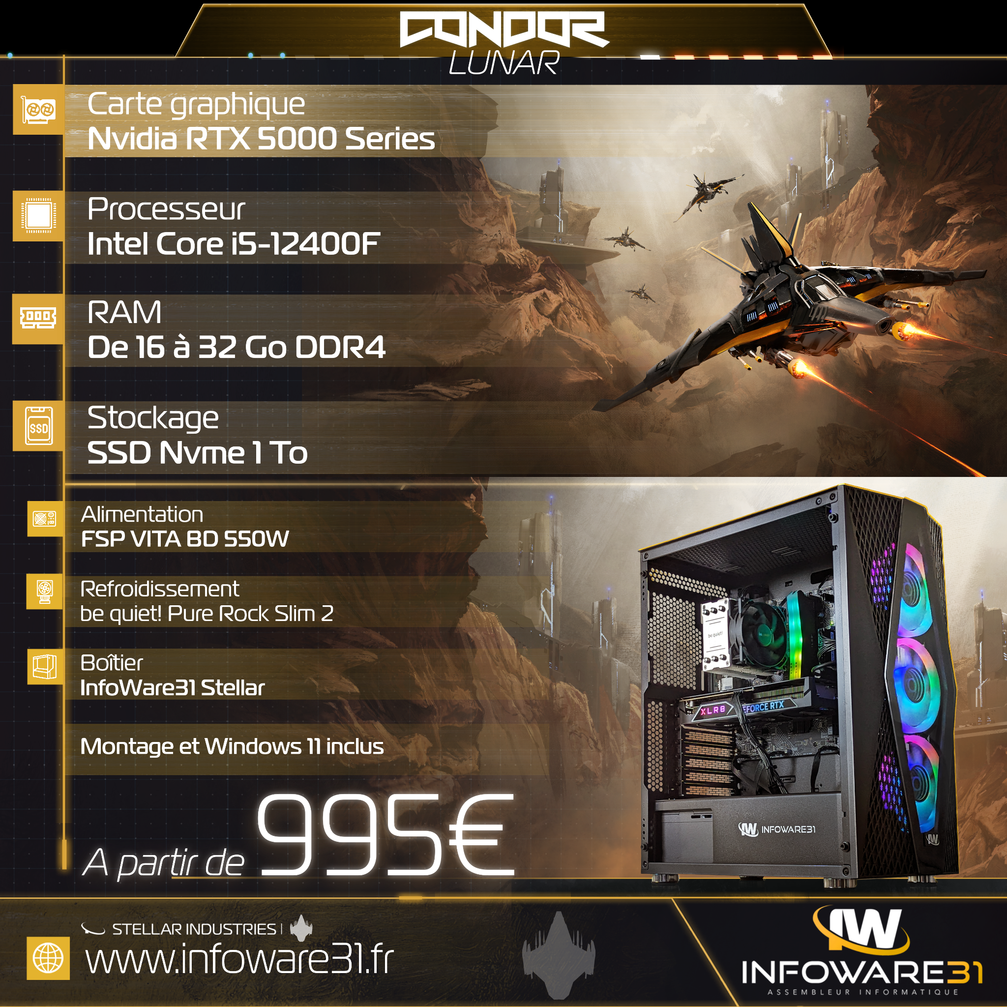 InfoWare31 Facebook ad: Offrez-vous un PC Gamer dès 995 €!