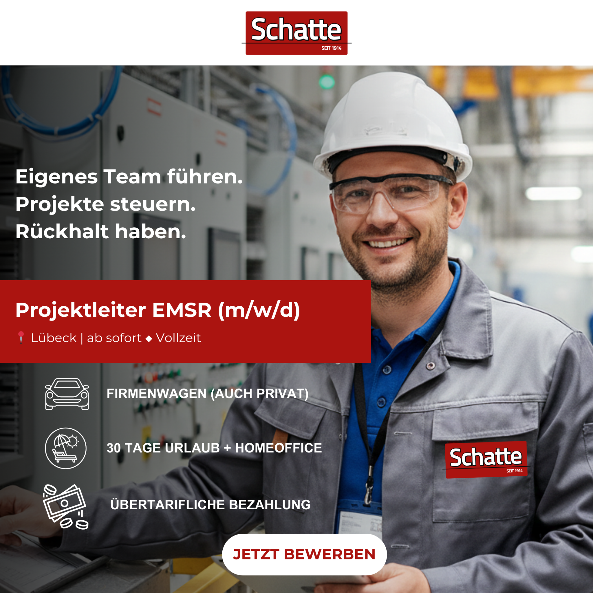 Otto Schatte GmbH Facebook ad: Mit Firmenwagen ins nächste Karrierelevel, Projektleiter…