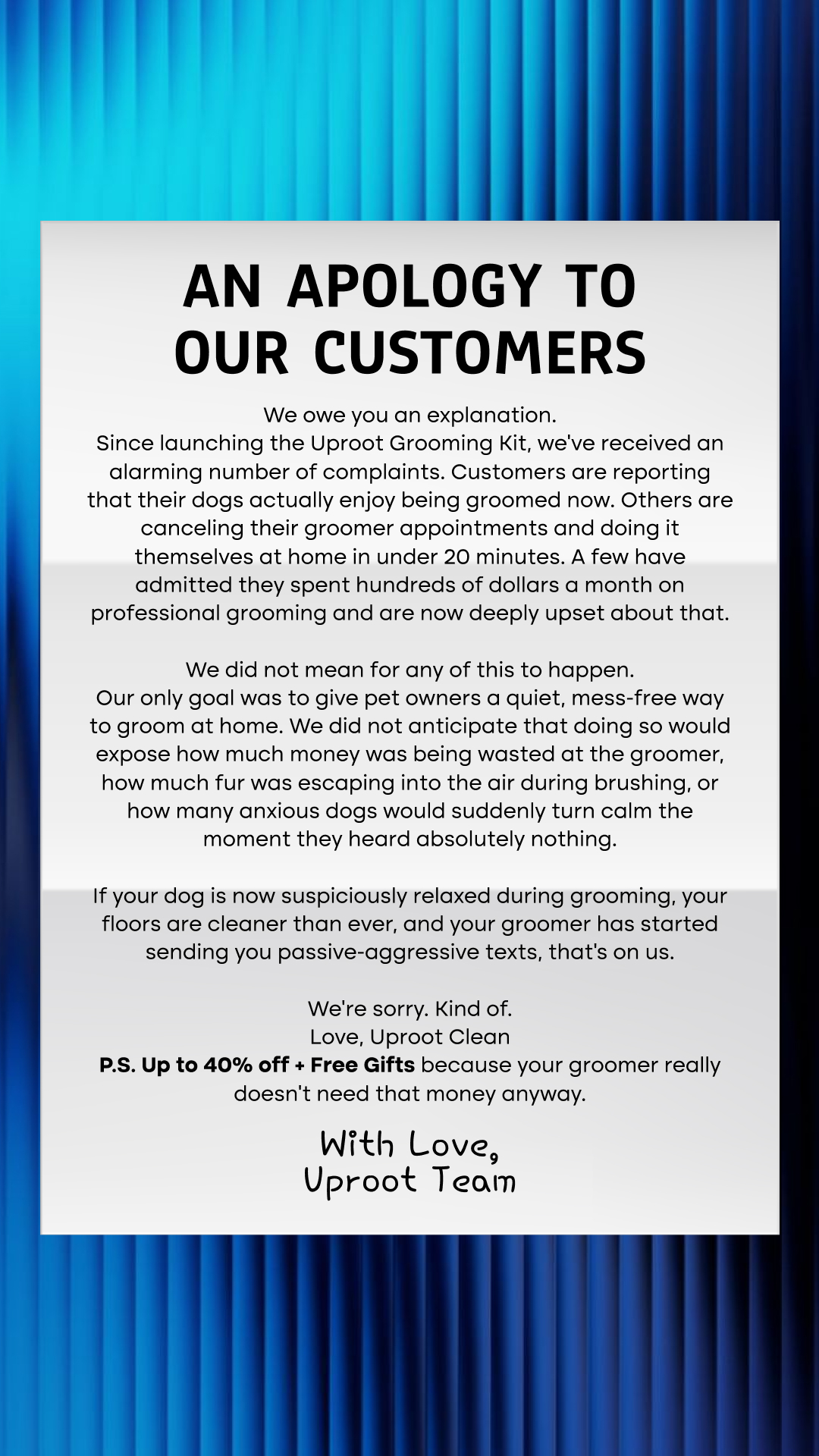 Uproot Clean Facebook ad