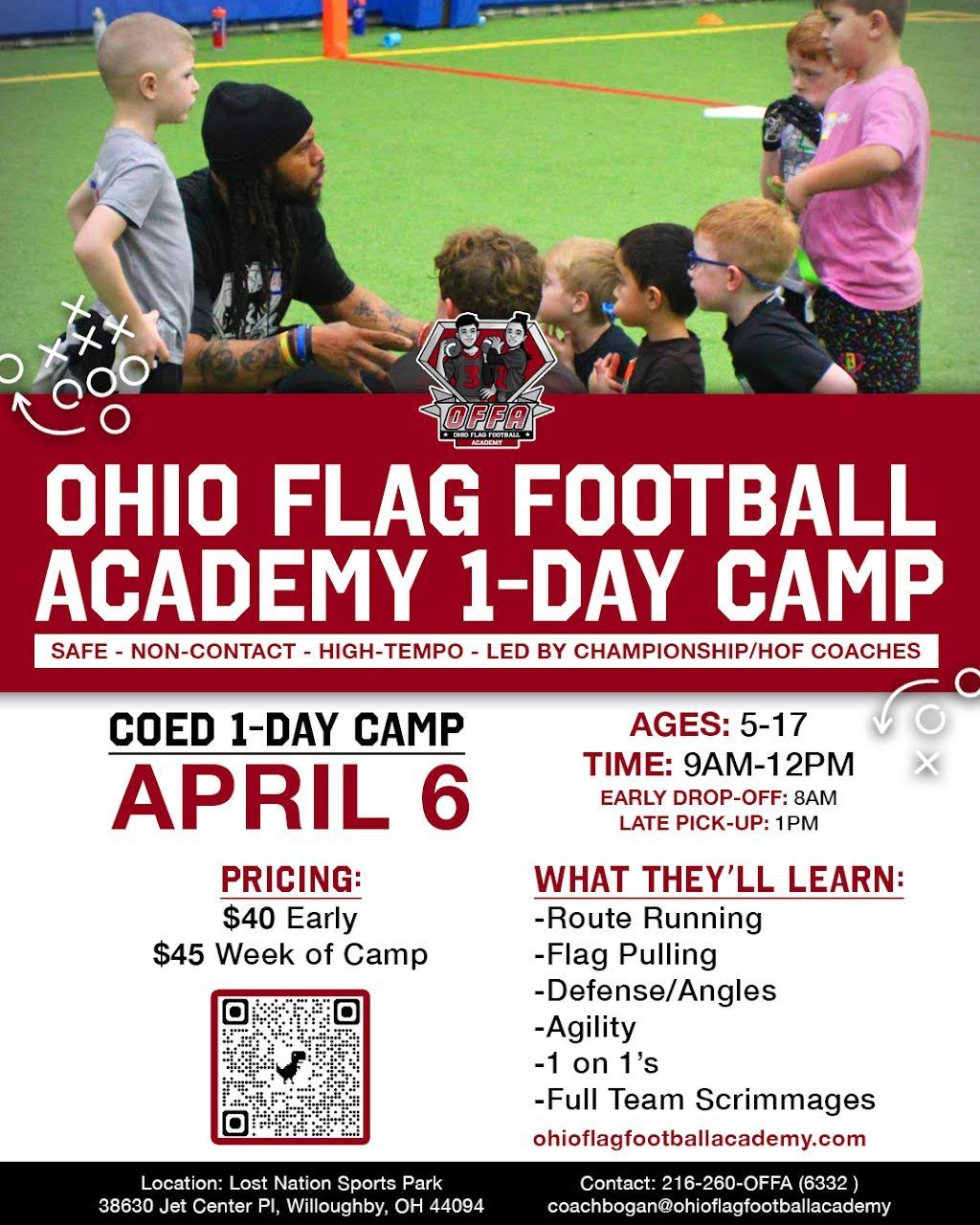 Ohio Flag Football Academy Facebook ad: Camps & Clinics | OFFA | Ohio Flag Football Academy