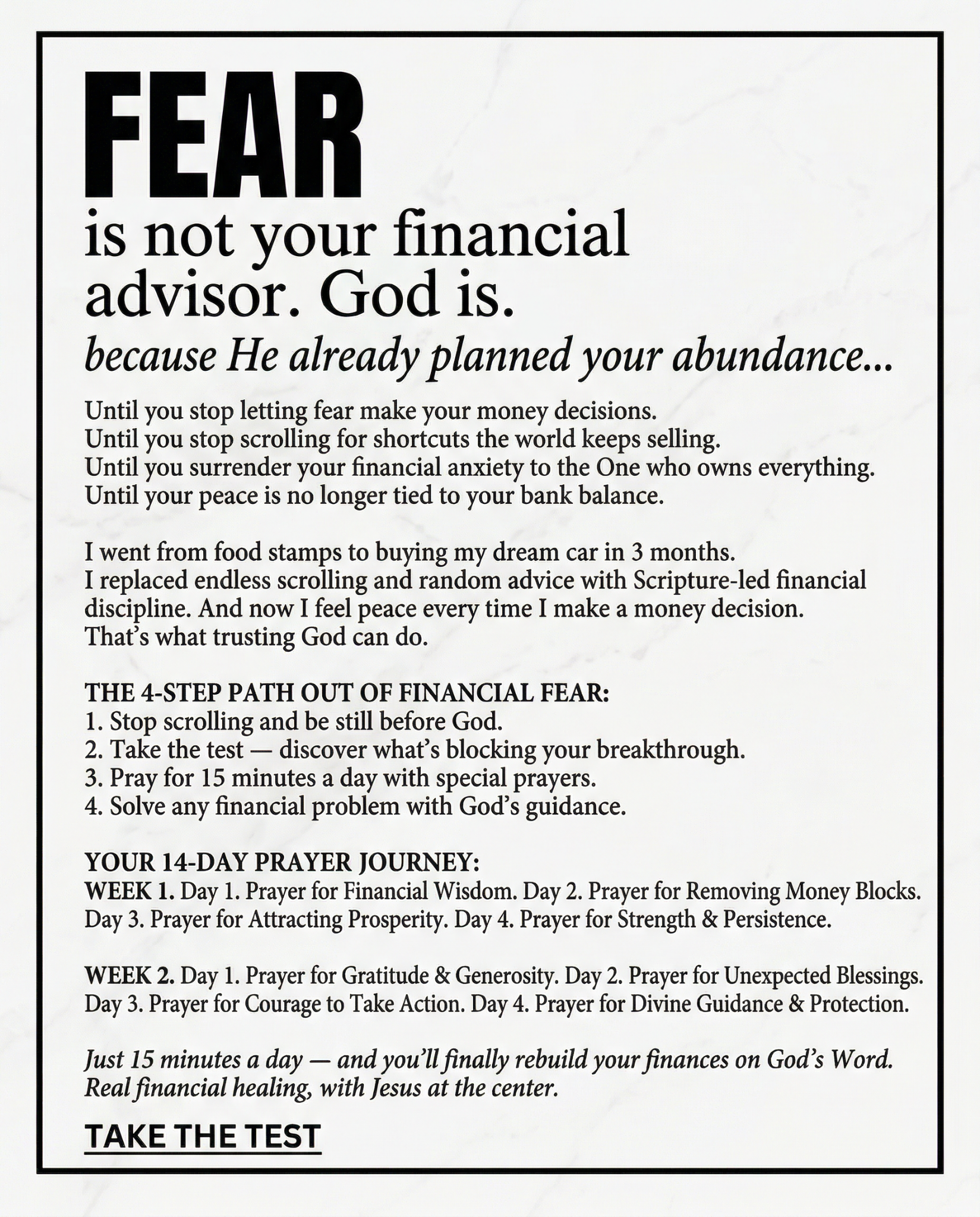 Christian Healing & Compassion Facebook ad: Take the Quiz