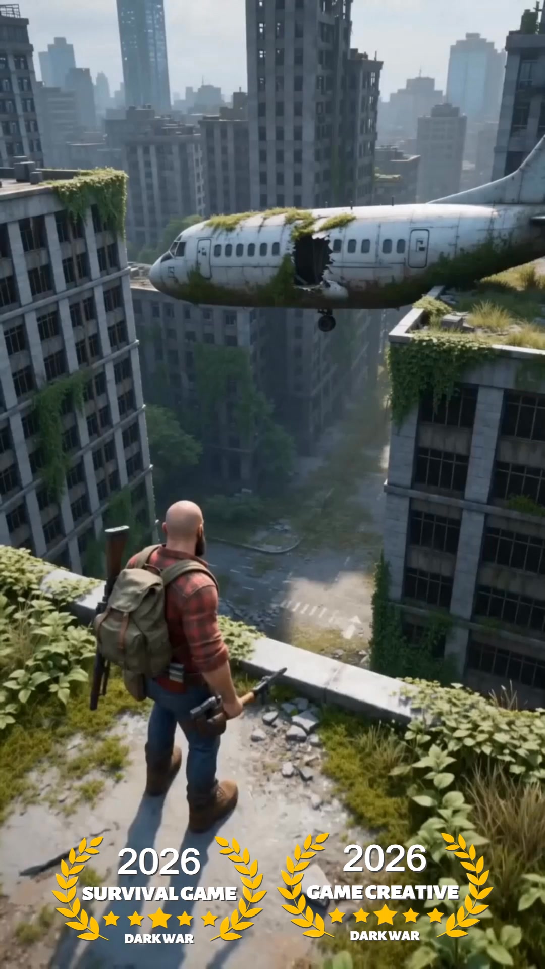 Dark War Survival Mobile Facebook ad: Survival of the fittest in a post-apocalyptic wasteland.
