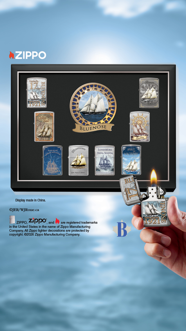 The Bradford Exchange Canada Facebook ad: Bluenose Schooner Zippo Lighter Collection