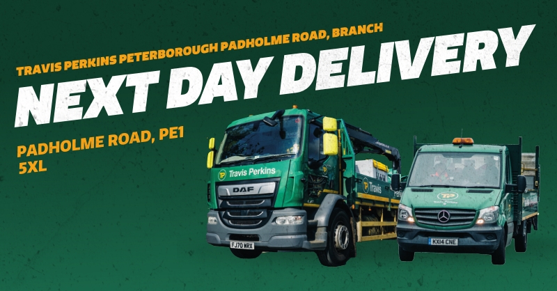 Travis Perkins Facebook ad: Order Today. Delivered Tomorrow.