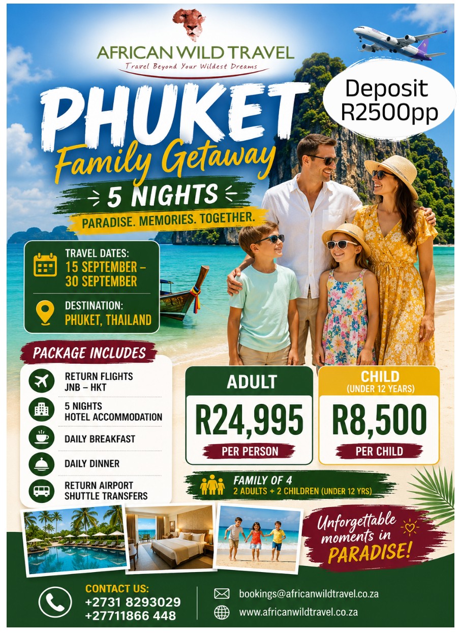 African Wild Travel Facebook ad: PHUKET FAMILY HOLIDAY SPECIAL!