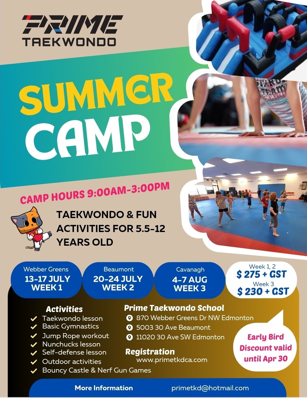 Prime Taekwondo School Edmonton Facebook ad
