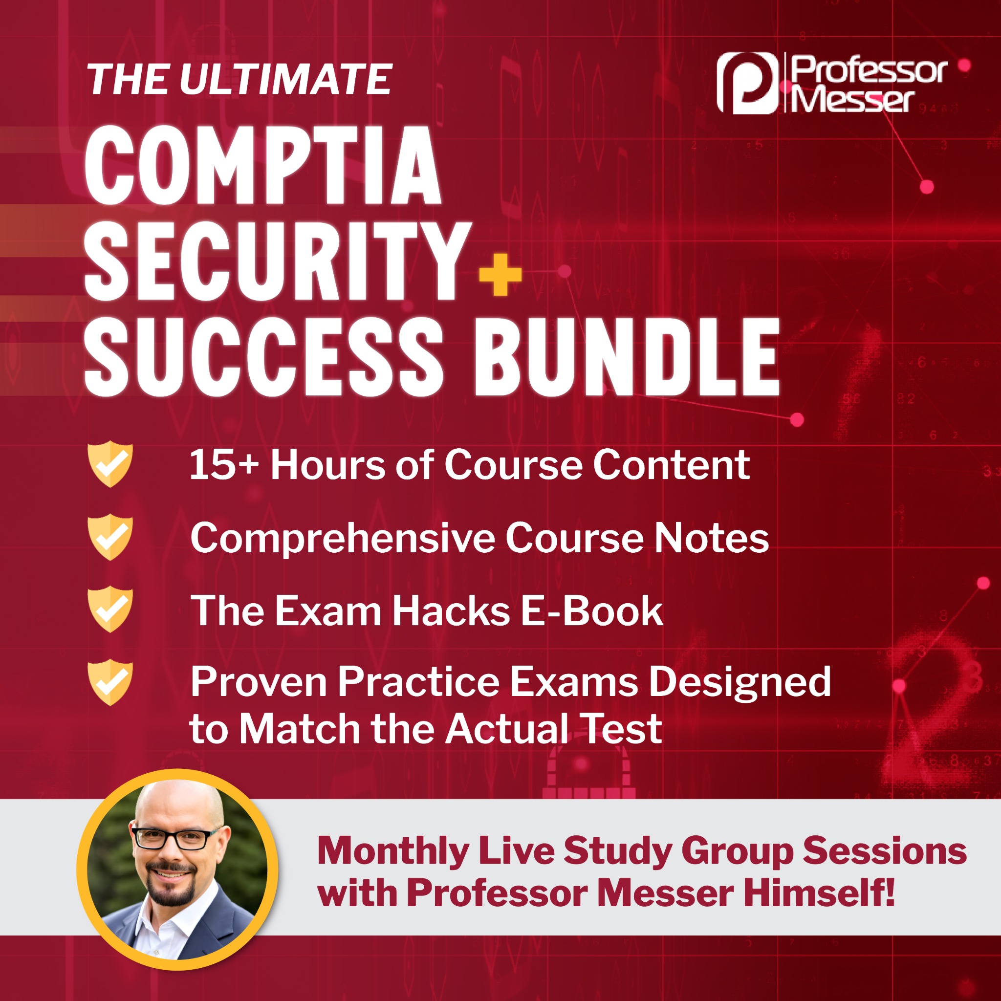Professor Messer Facebook ad: Pass Your Security+ Exam with Confidence