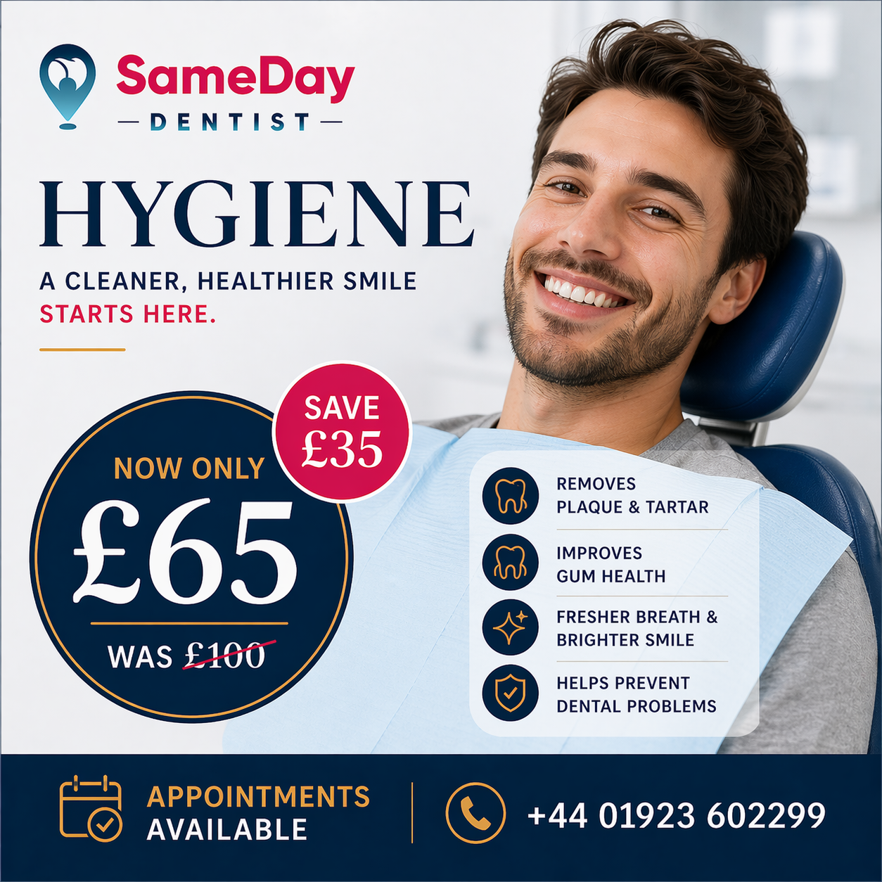 SameDay Dentist Facebook ad