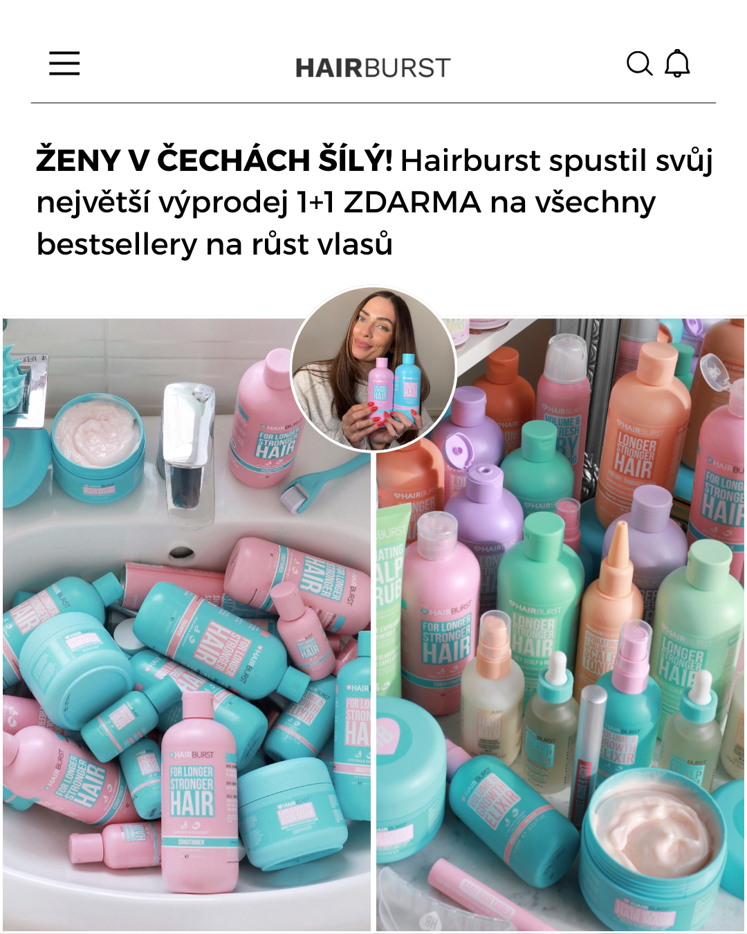 Hairburst Czech Republic Facebook ad
