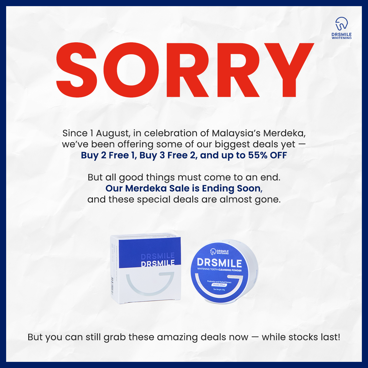 Dr Smile Whitening Solution Facebook ad