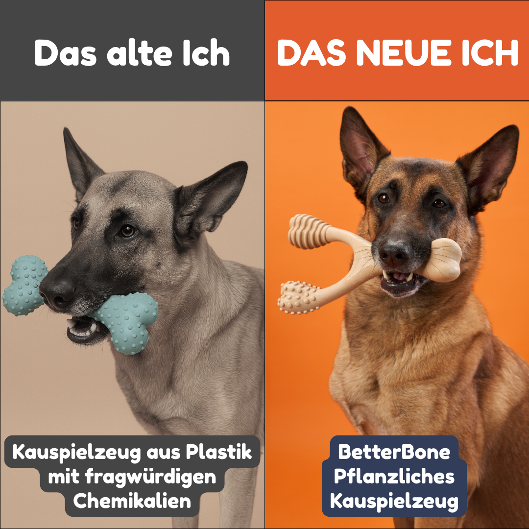 BetterBone Facebook ad: Kauen ist nicht das Problem. Gefährliches Spielzeug schon.