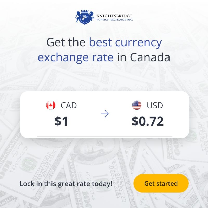 KnightsbridgeFX.com Facebook ad: Get the best currency exchange rates in Canada