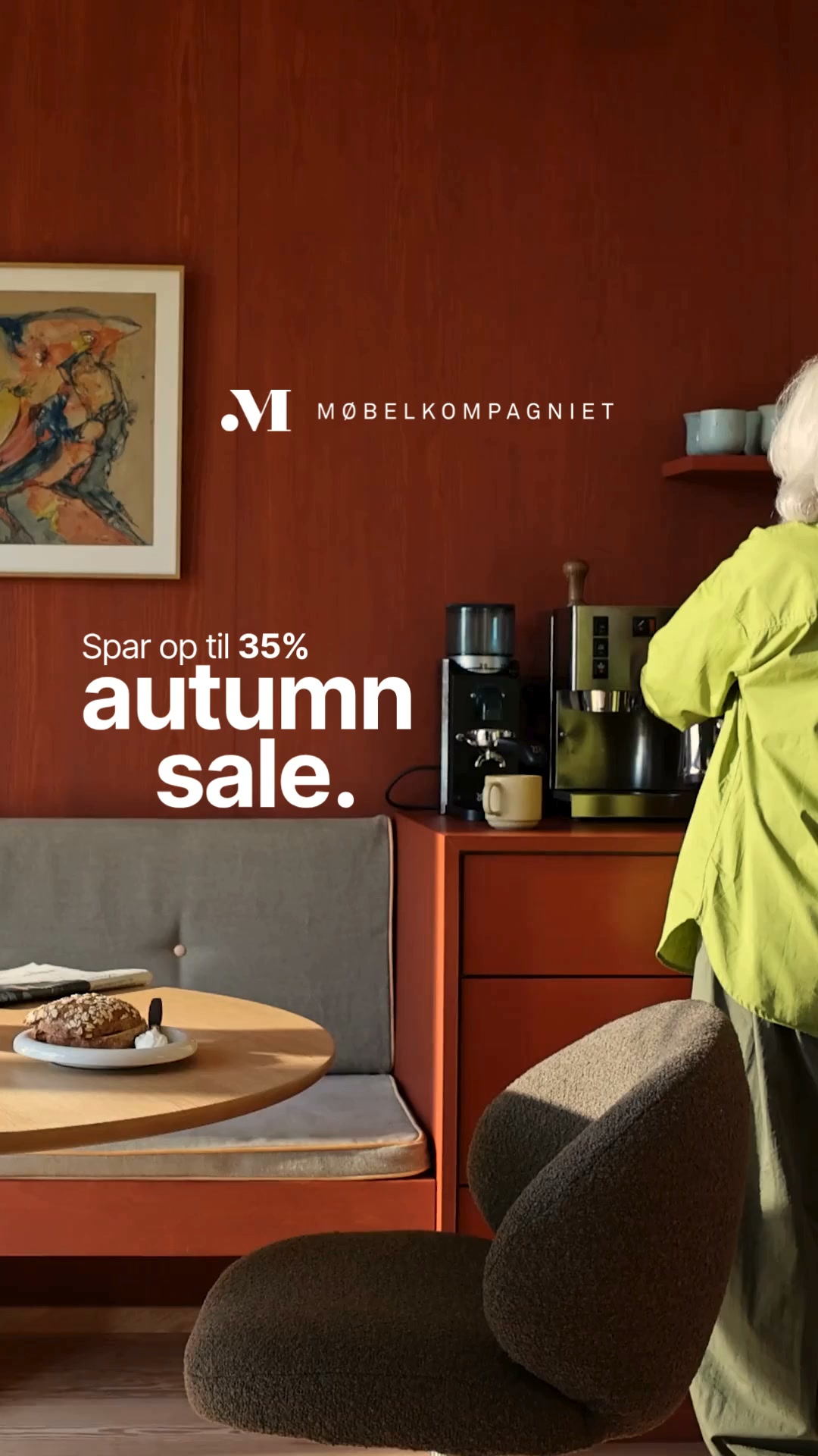 Møbelkompagniet Facebook ad: Autumn sale. Spar op til 35%.
