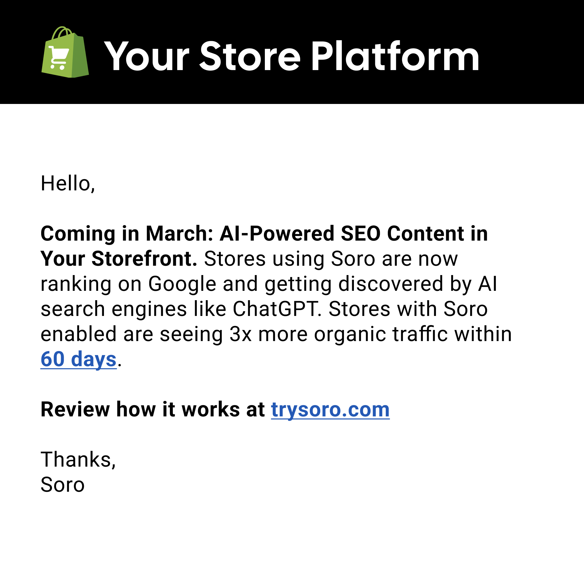 Soro SEO Facebook ad