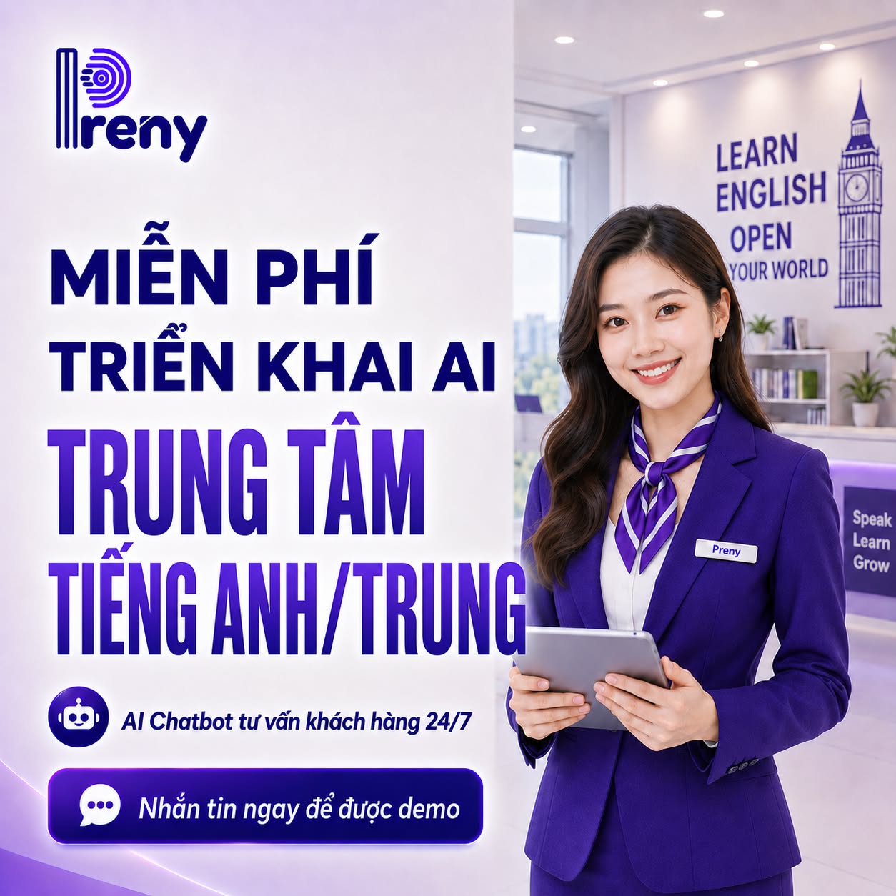 Preny AI Chatbot Facebook ad: Miễn phí đến khi dùng hiệu quả