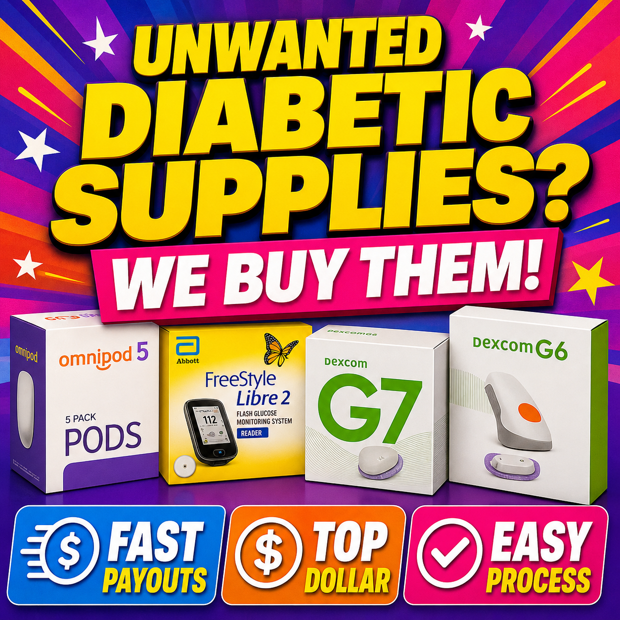 Chicago Cash for Diabetic Supplies Facebook ad