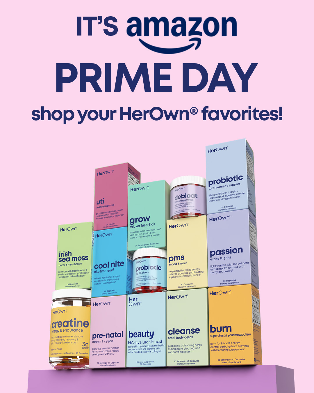 Her Own Nutrition Facebook ad: PRIME DAY