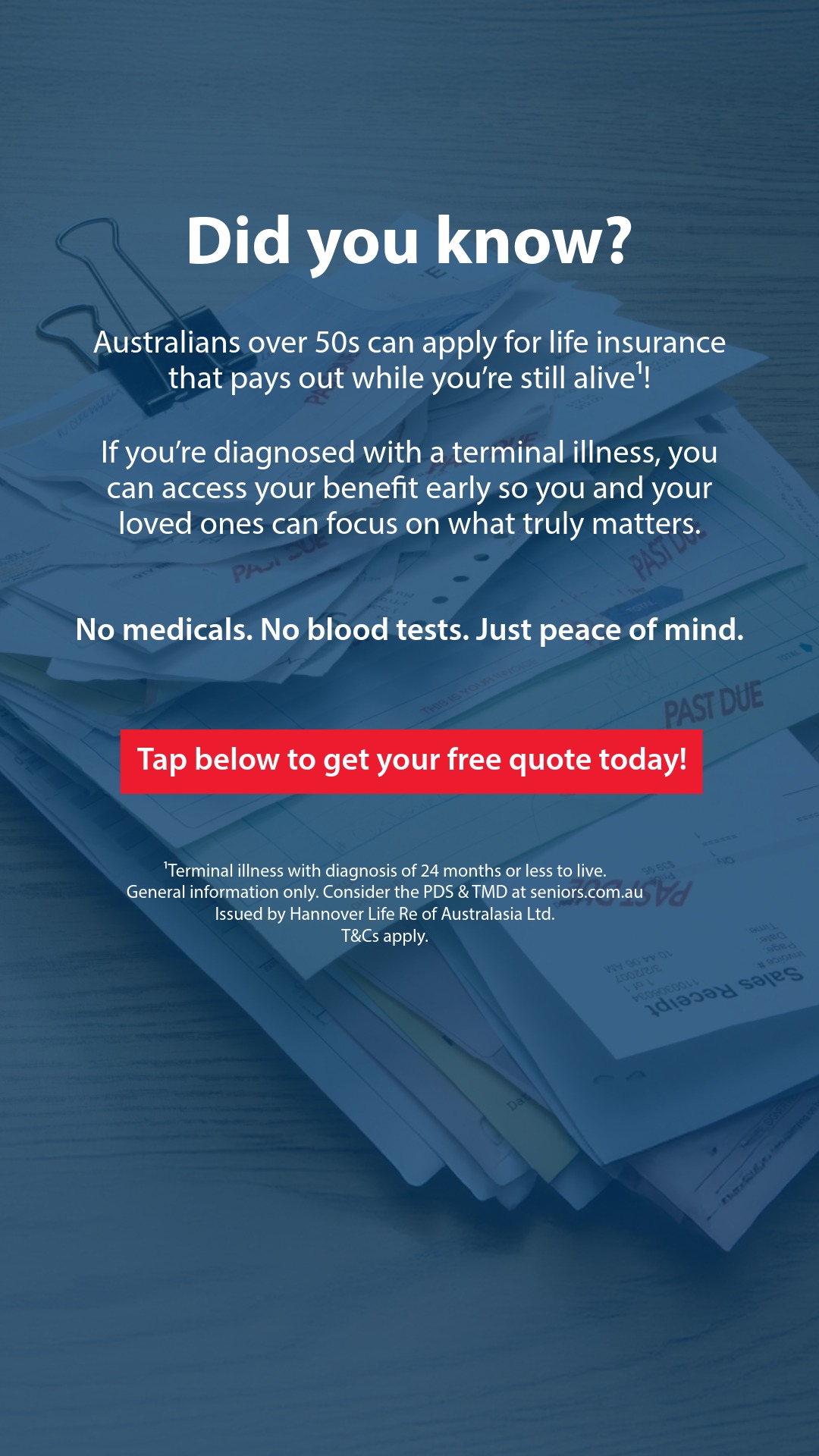 Australian Seniors Insurance Agency Facebook ad