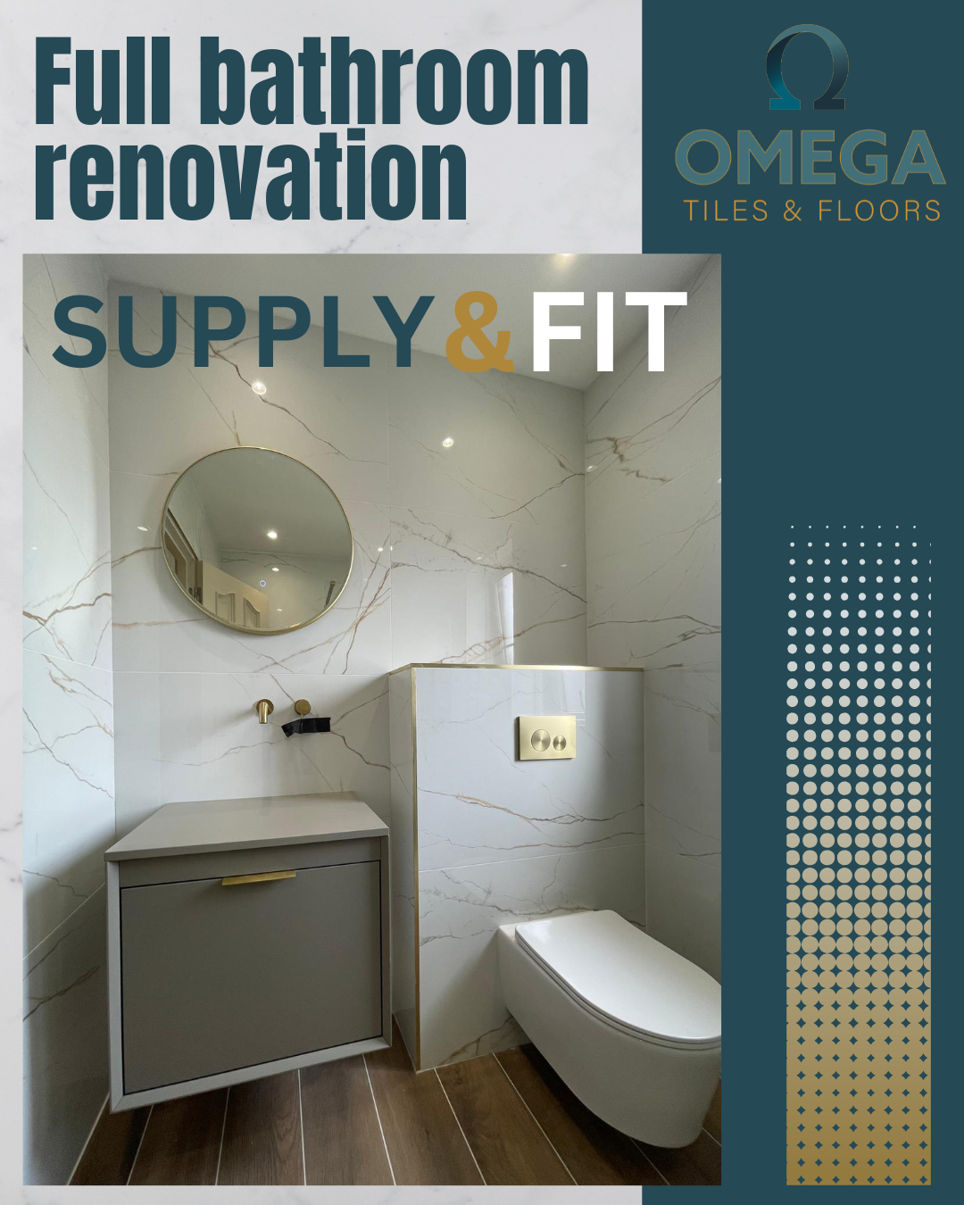 Omega Tiles & Floors Facebook ad from Mar 9, 2026
