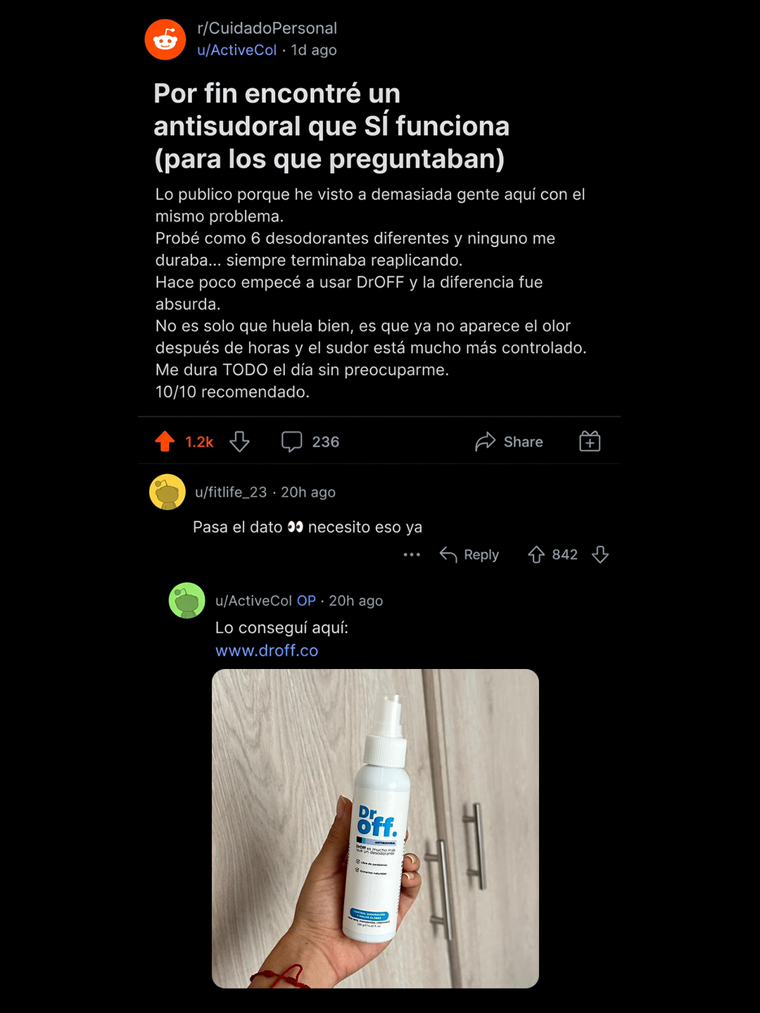 DroffColombia Facebook ad