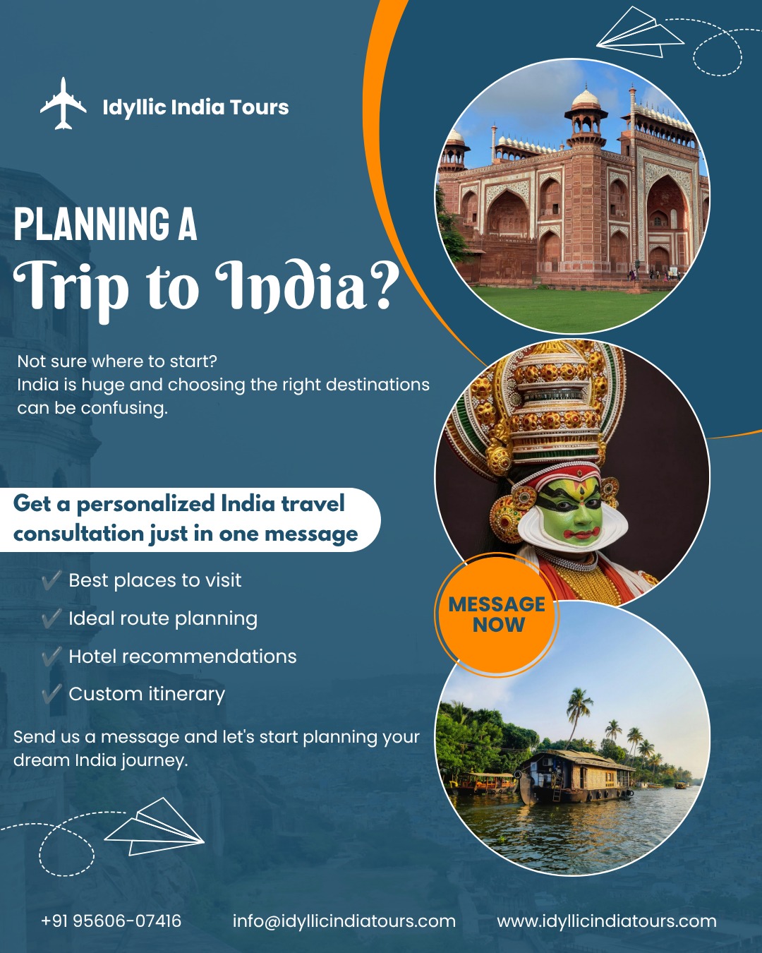 idyllicindiatours Facebook ad: Get Your Personalized India Travel Plan