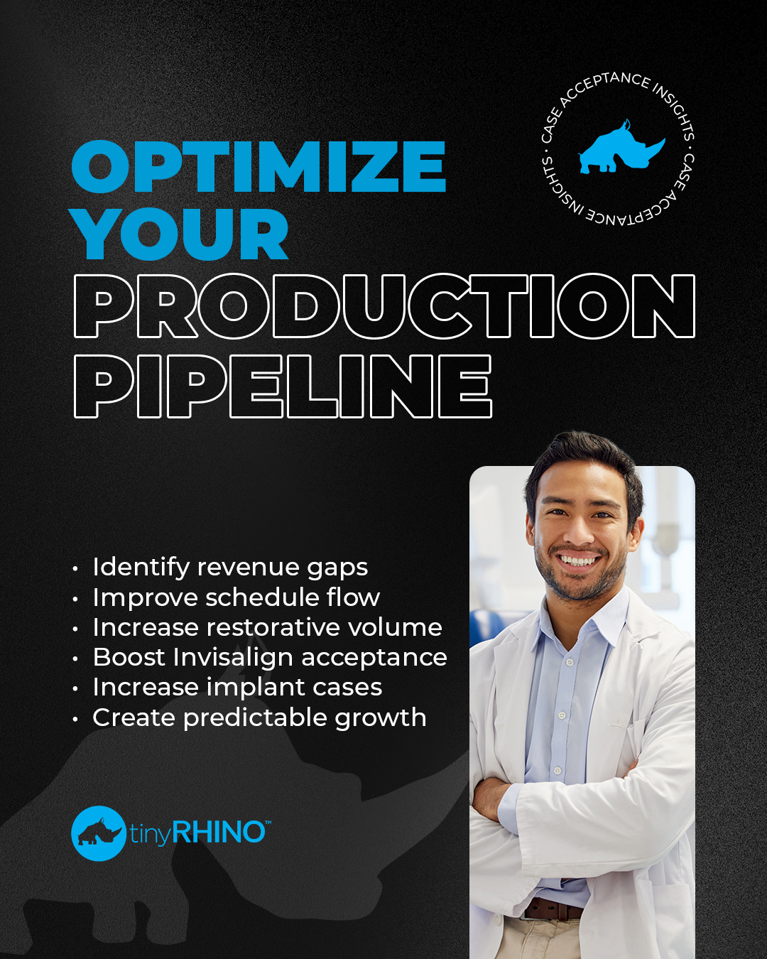 tinyRHINO Facebook ad: Performance marketing designed to scale profitable cases
