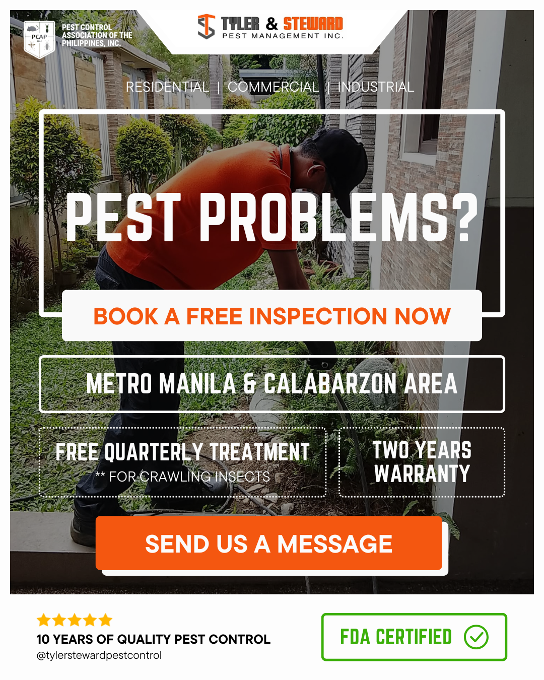 Tyler and Steward Pest Management Inc. Facebook ad from Jun 8, 2026