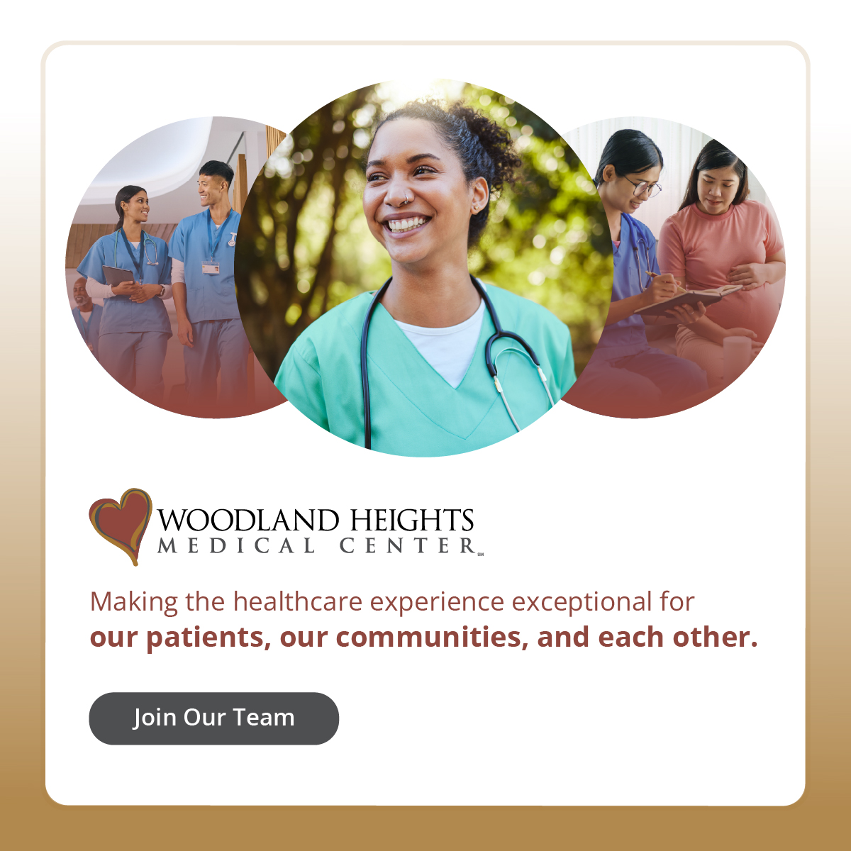 Woodland Heights Medical Center Facebook ad from May 20, 2026