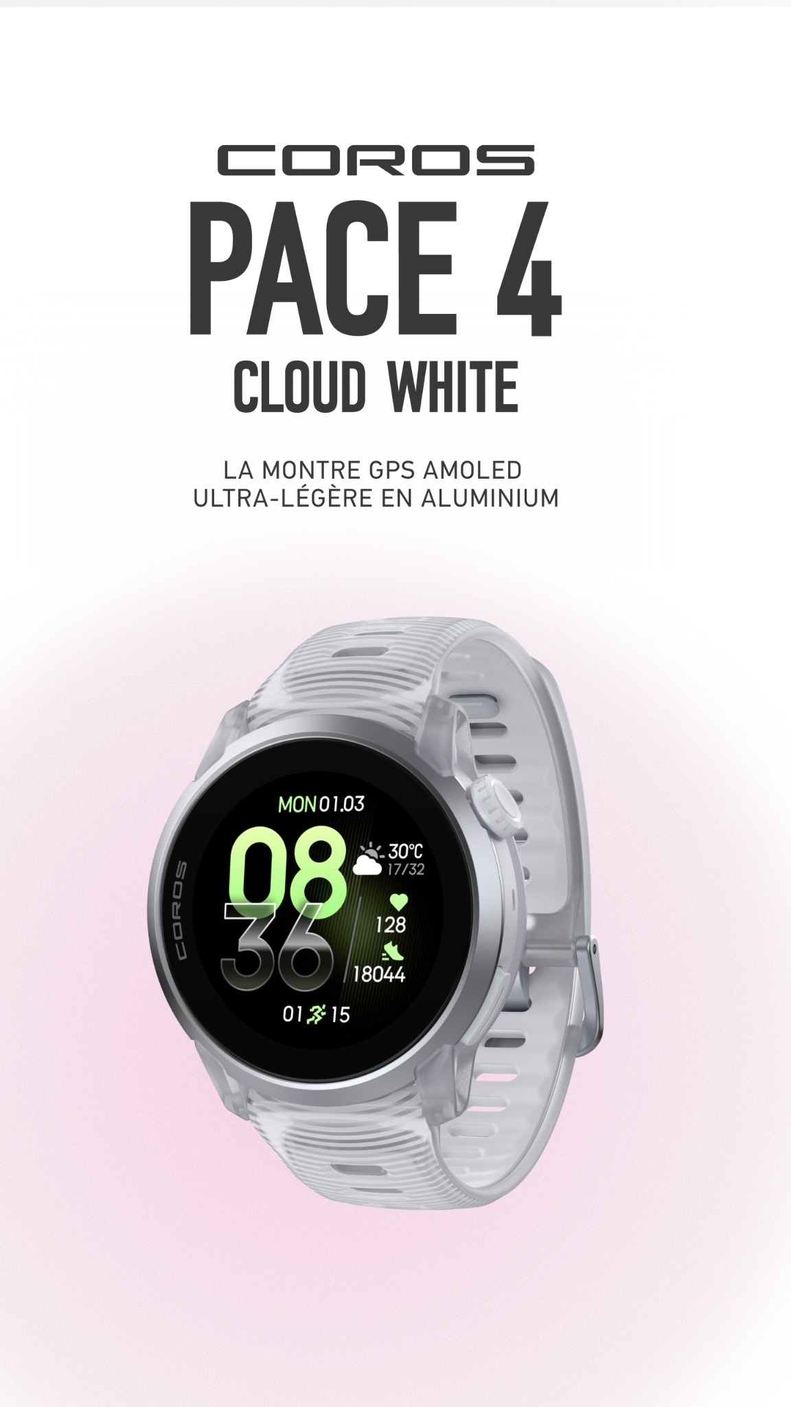 COROS France Facebook ad: COROS PACE 4 CLOUD WHITE