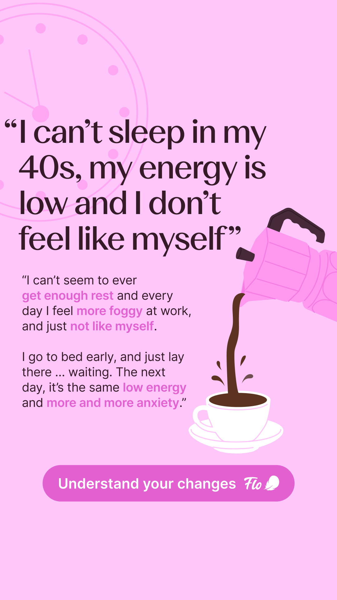 Flo Health App Facebook ad: Try Flo and never look back