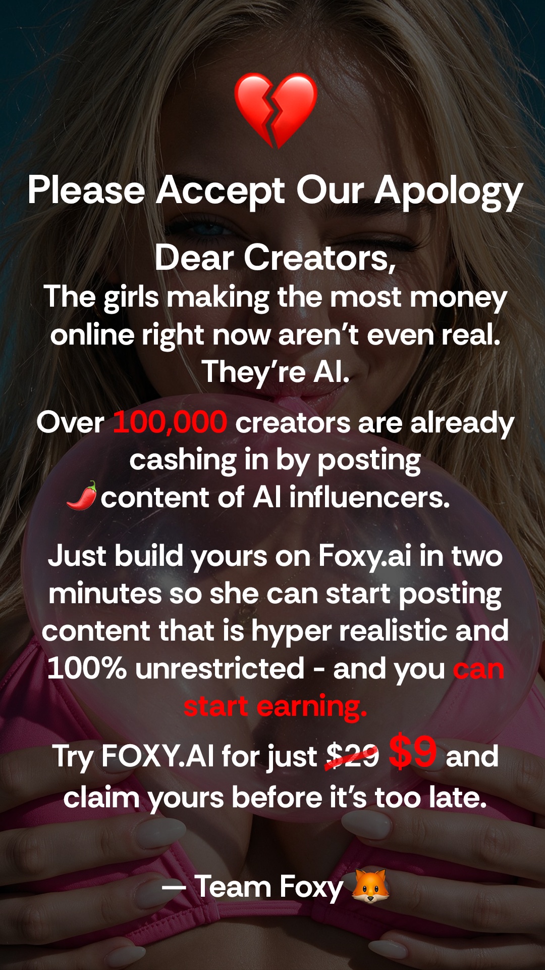 Foxy.ai Facebook ad