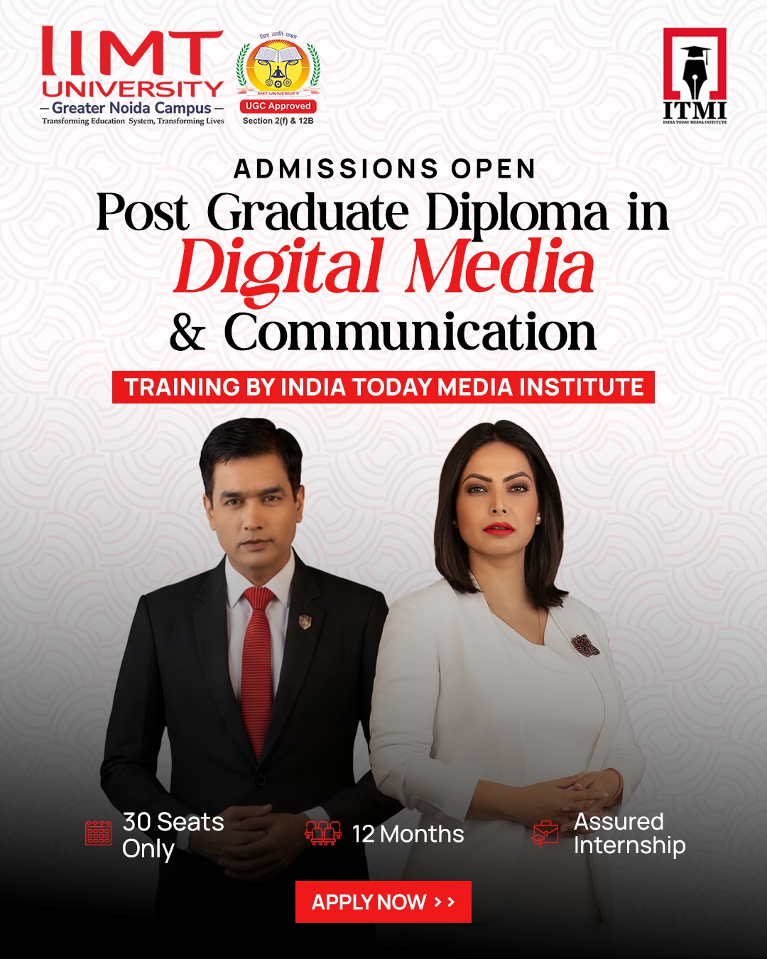 IIMT University, Greater Noida Campus Facebook ad: PG Diploma in Digital Media & Communication | IIMT × ITMI