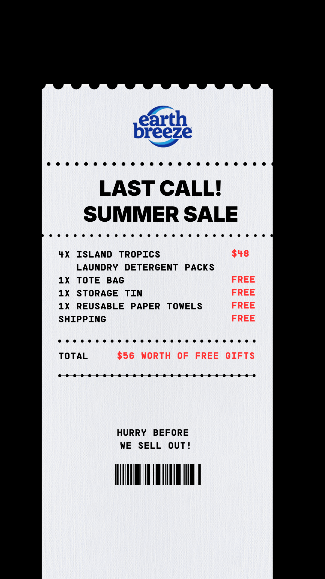 Earth Breeze Facebook ad
