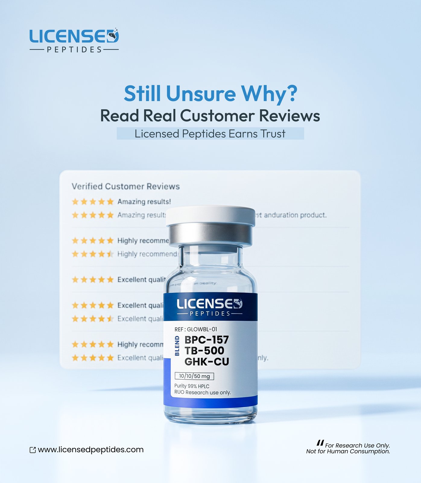 LicensedResearch.com Facebook ad: Not All Peptides Are Created Equal