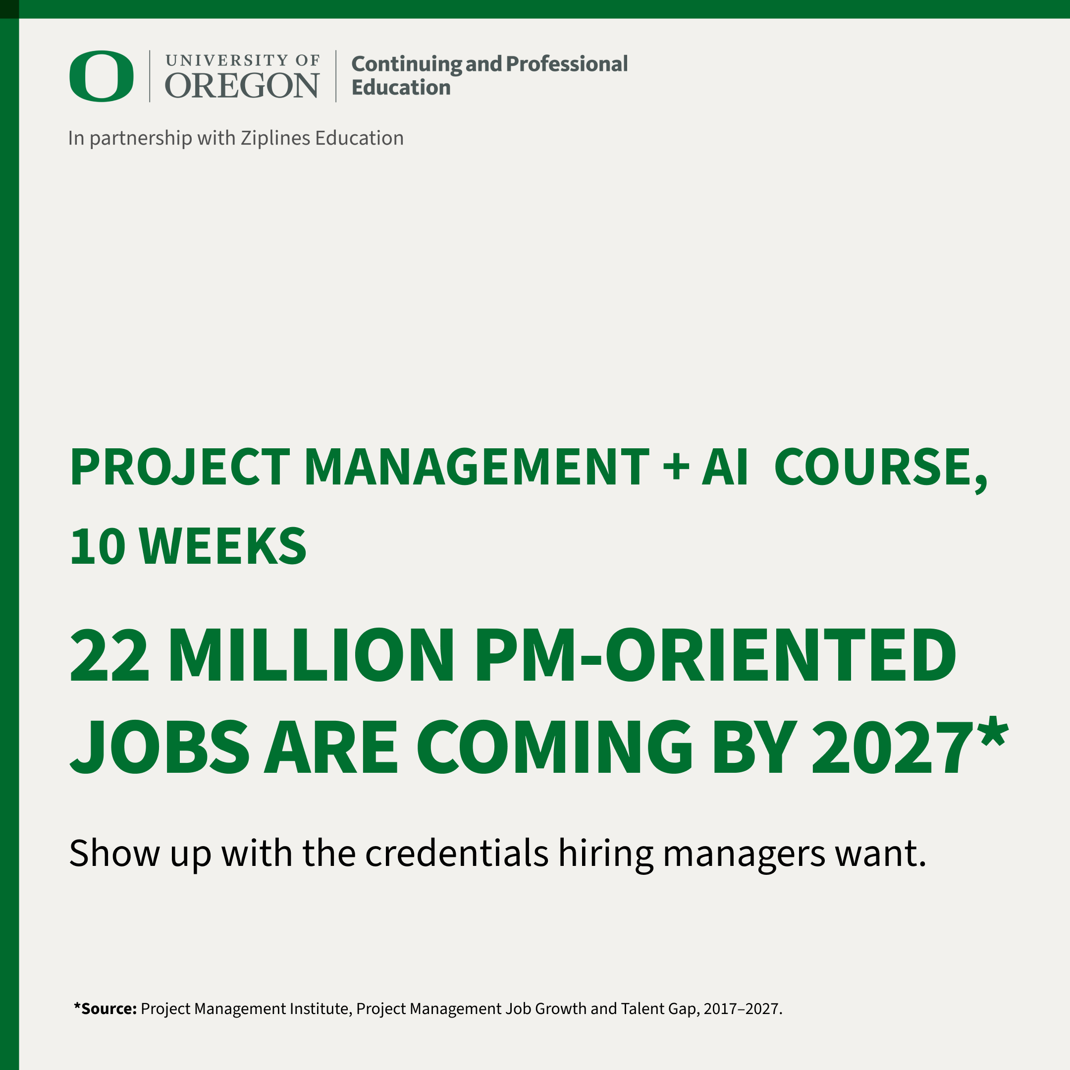 University of Oregon CPE Facebook ad