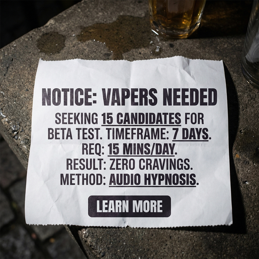 Hypnosis to Stop Smoking Facebook ad