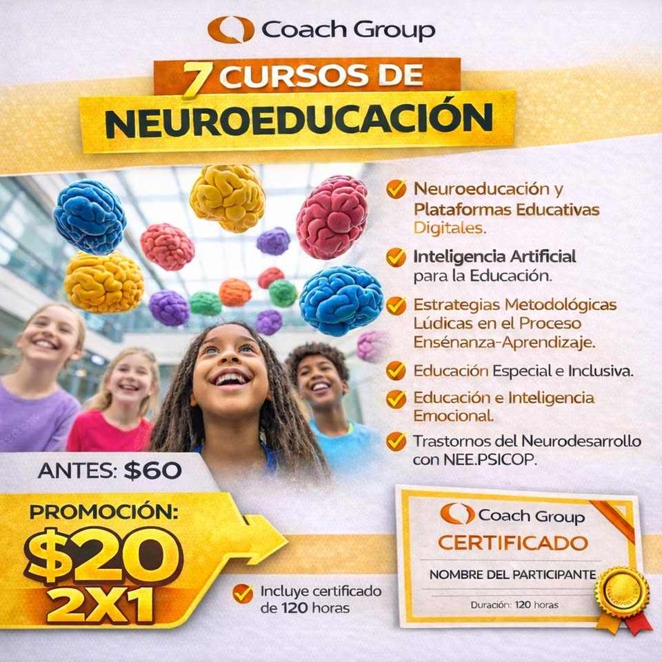 Plataforma Online Coach Group Ecuador Facebook ad: 7 CURSOS DE NEUROEDUCACIÓN