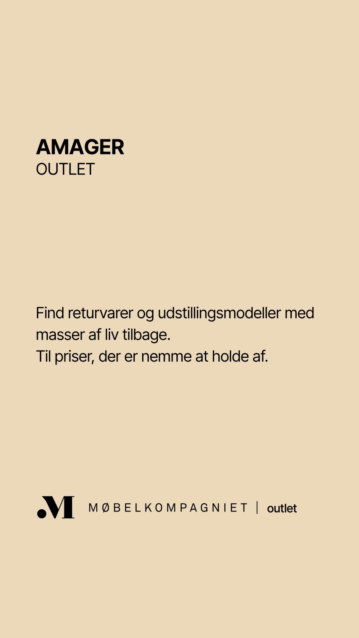 Møbelkompagniet Facebook ad: Gå på opdagelse i vores Amager Outlet
