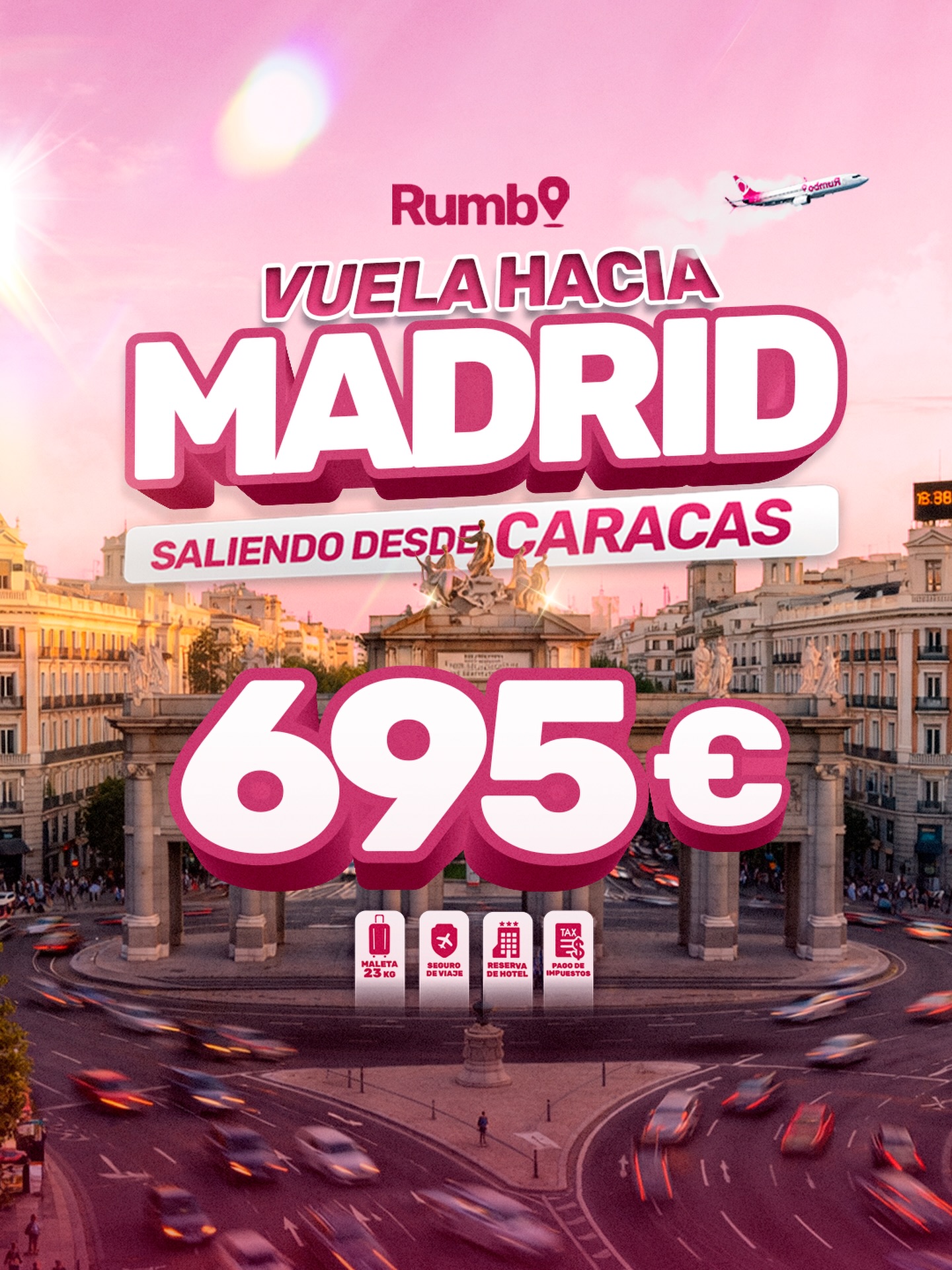 Viajes Rumbo Facebook ad: ¡MADRID TE ESPERA DESDE CARACAS!