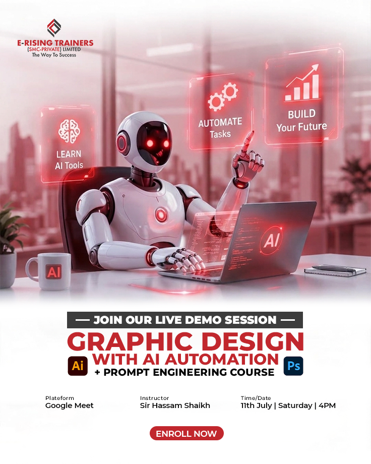 E-Rising Trainers Facebook ad: Graphic DesignWith Ai Automation & Prompt Engineering